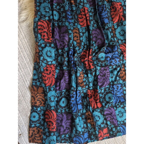 Vintage INTENTIONS Women's 8 Floral Midi Pleated Skirt 28" Dark Floral Print - Picture 10 of 13